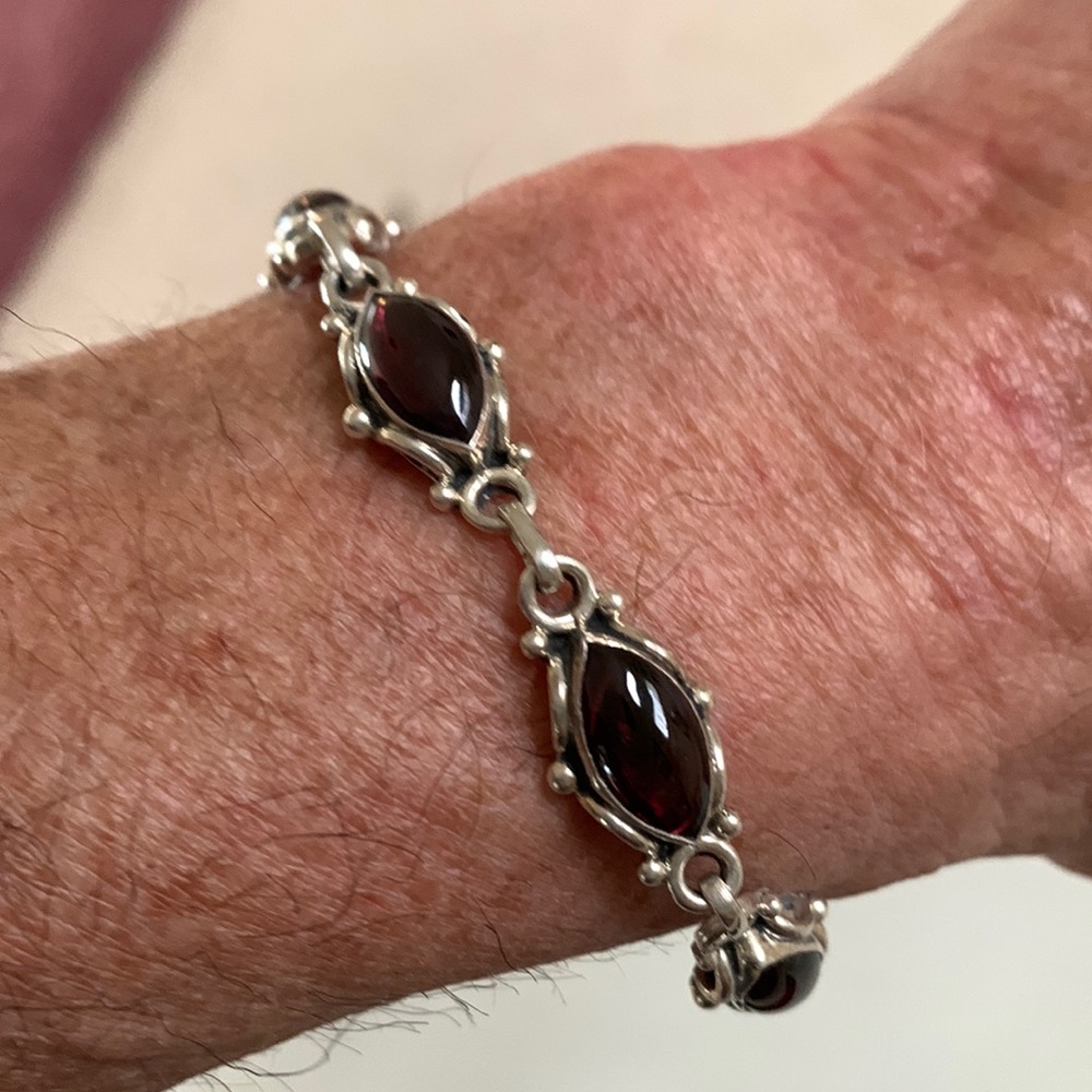 Garnet Handmade Tibetan Bracelet ~